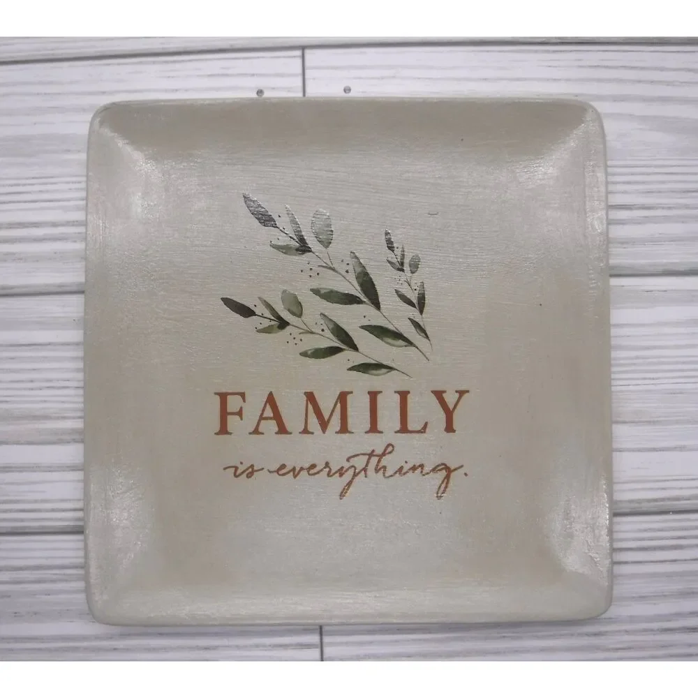 Trinket / Jewelry Dish Tan w/ Saying